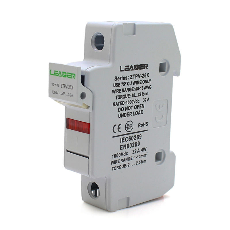 Държач за стопяем предпазител 10 x 38mm за фотоволтаици 32A, DC 1000V